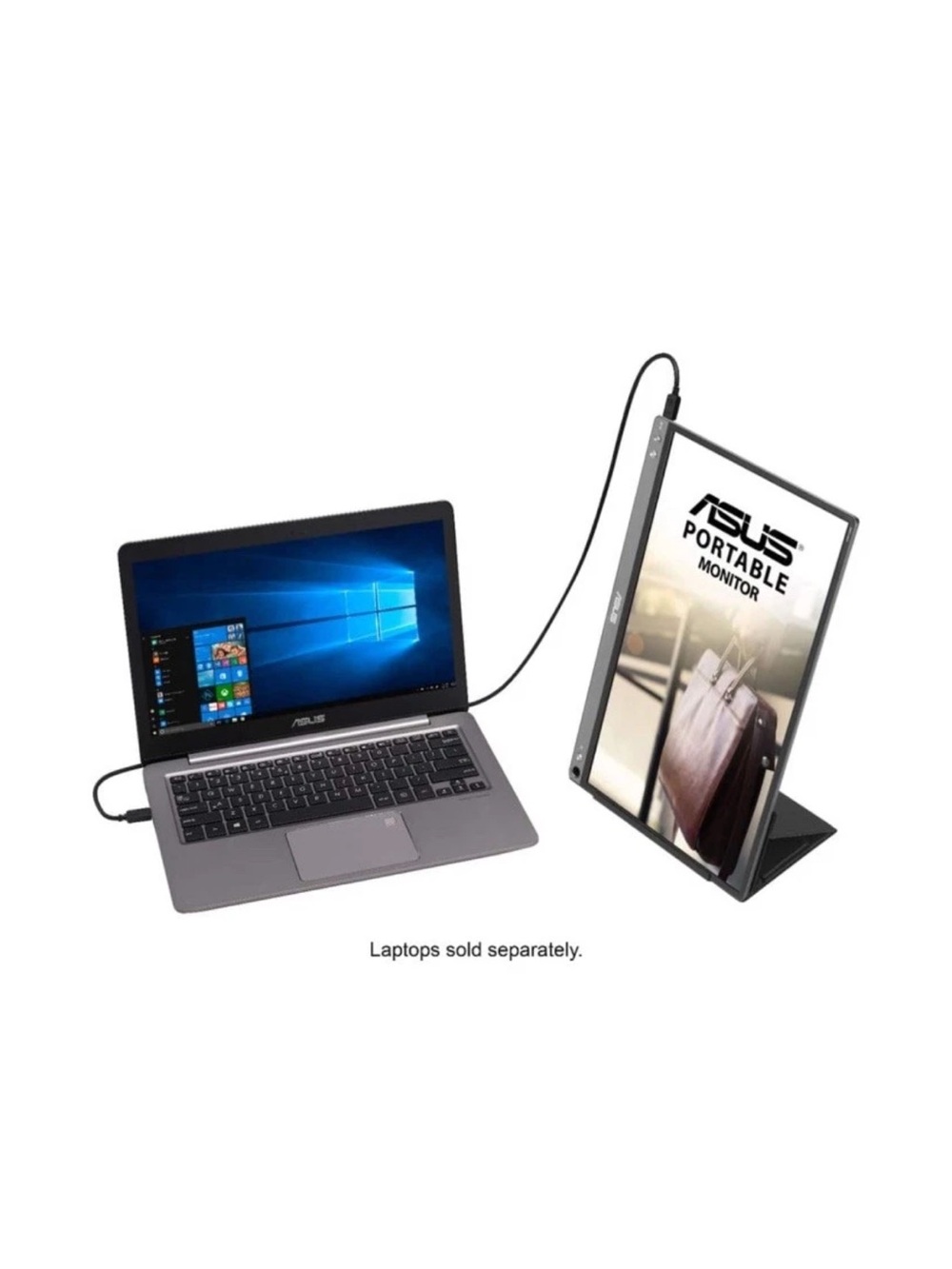 ASUS ZenScreen 15.6” Portable Monitor w/ foldable case in dark gray. Used twice